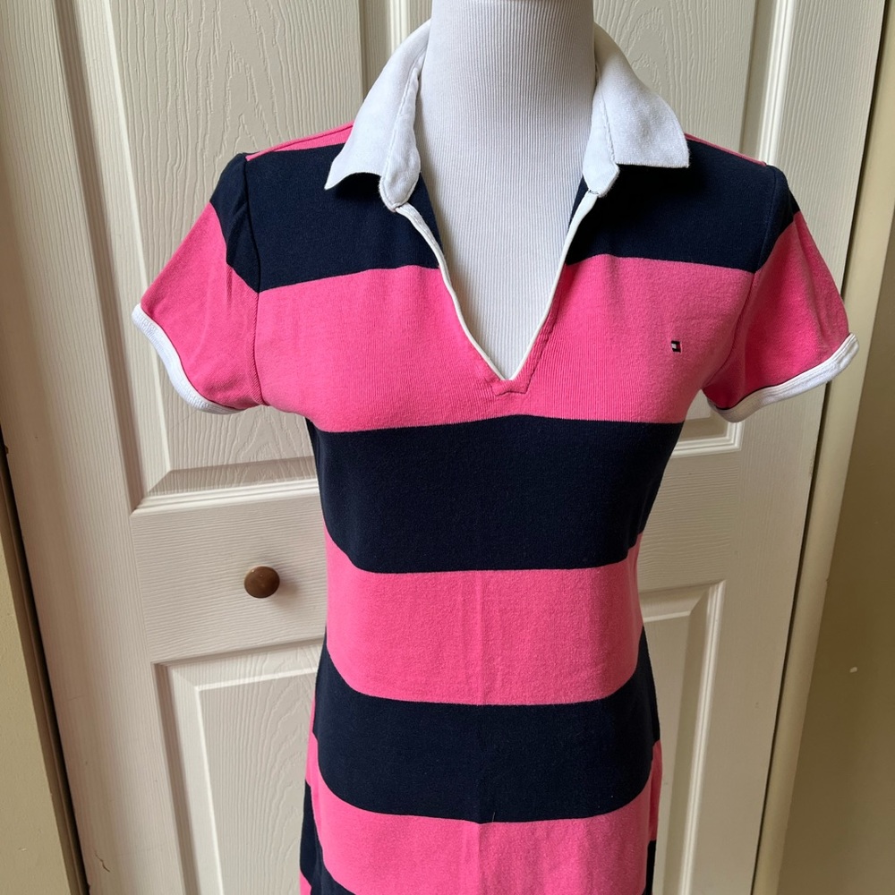 Pink/Navy Stripes Dress - Picture 2 of 7